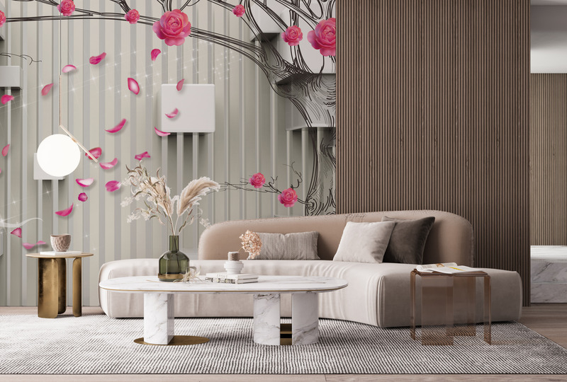 Розовый сад в 3D