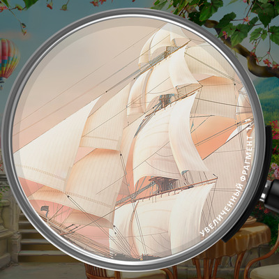 Каменная терраса с видом на парусную лодку