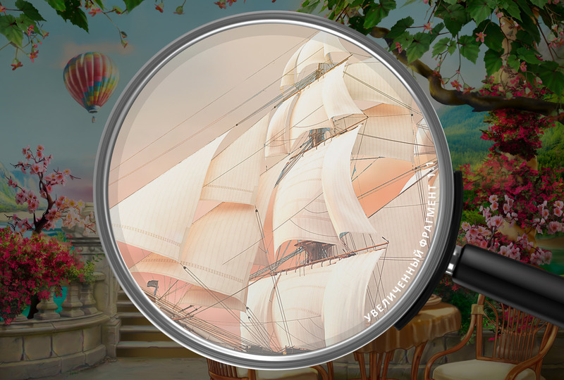 Каменная терраса с видом на парусную лодку