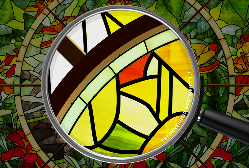 Цветущий витражный круг