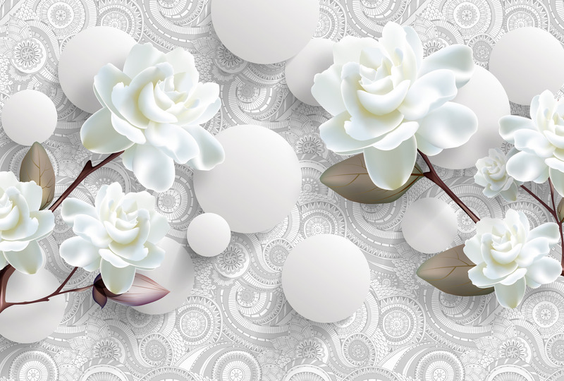 Белые розы на кружевном фоне
