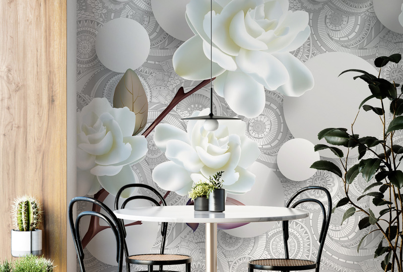 Белые розы на кружевном фоне