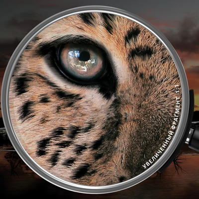 Ледяной леопард на закате