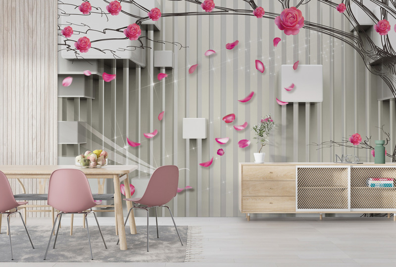 Розовый сад в 3D