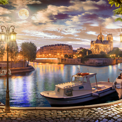 Лунный шарм Сены у Нотр-Дама