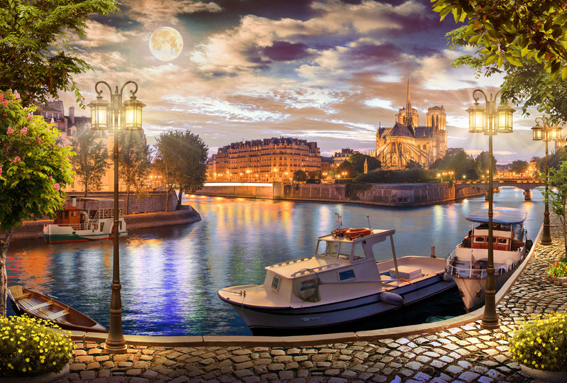 Лунный шарм Сены у Нотр-Дама
