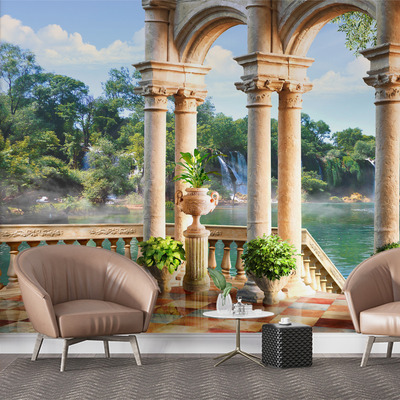 Терраса с видом на водопад