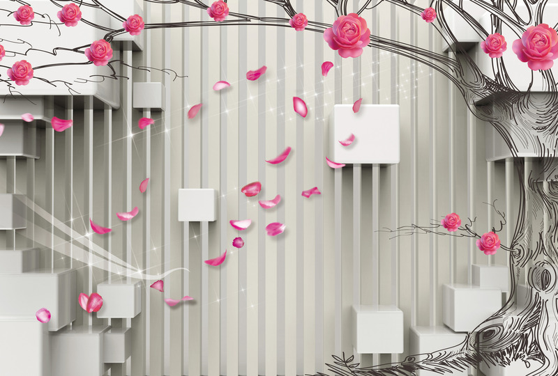 Розовый сад в 3D