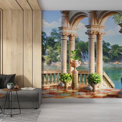 Терраса с видом на водопад