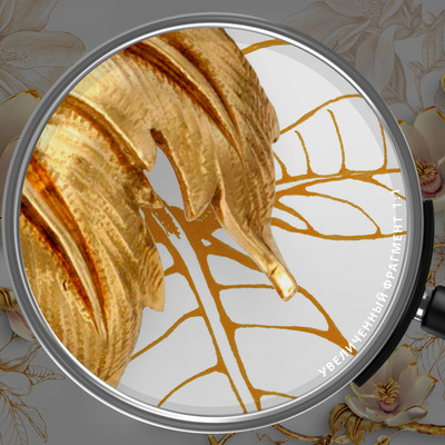 Цветочные узоры в золотом обрамлении