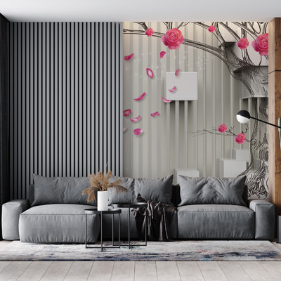 Розовый сад в 3D