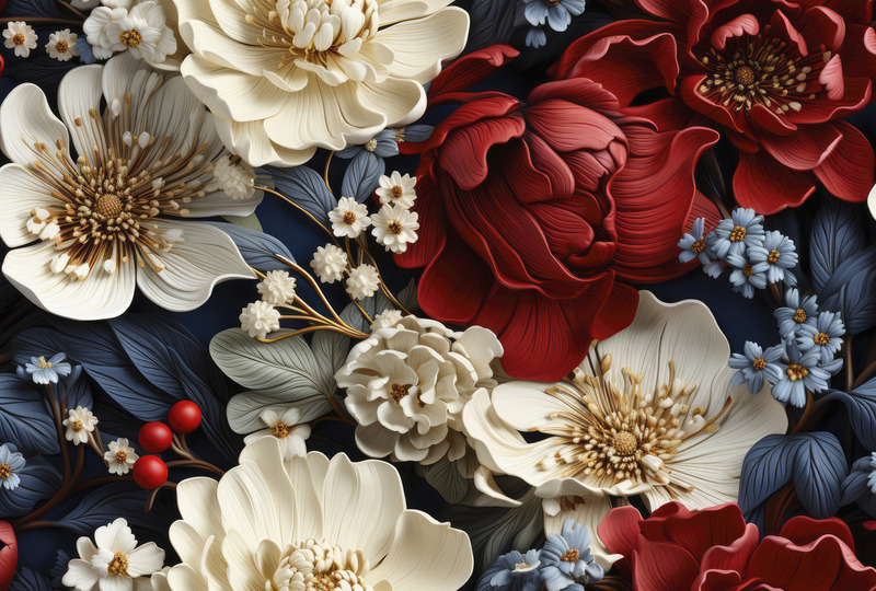 Изысканные бутоны красного и белого